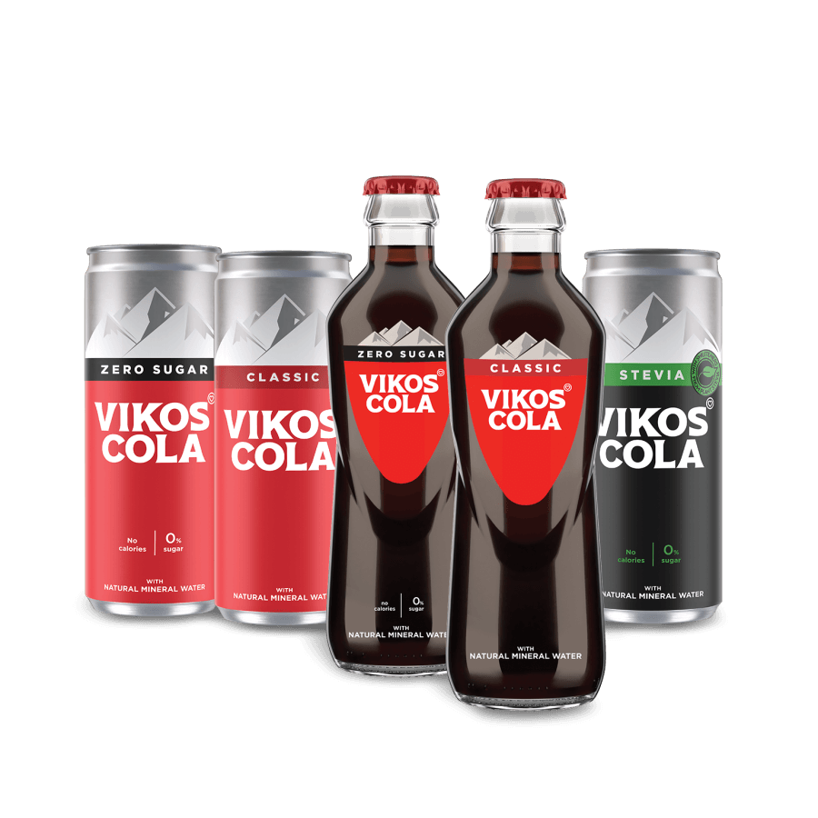vikos cola with natural mineral water