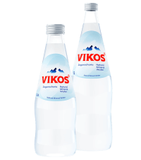 Natural mineral water in glass bottle